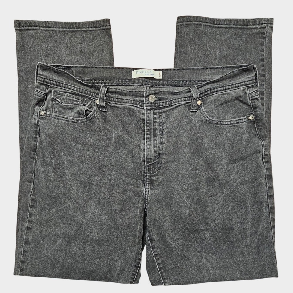 Levi's 505 Straight Leg Jeans Womens 16M Gray Stretch Denim Casual Minimalist